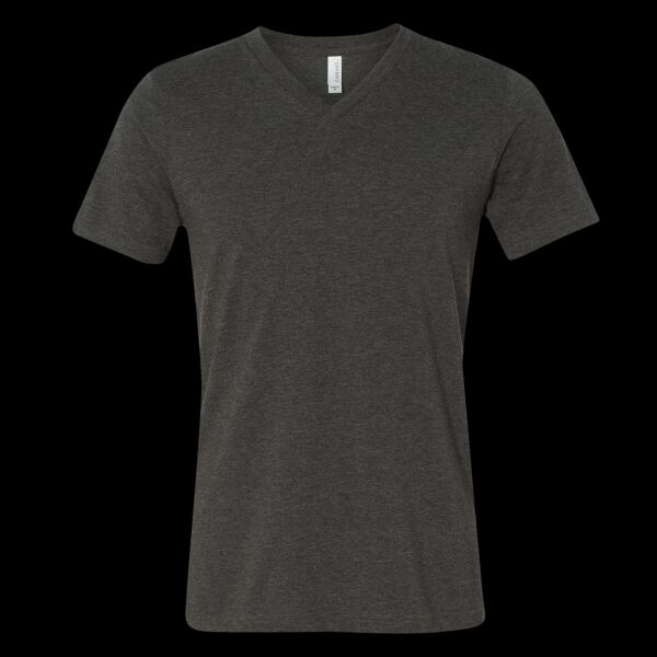 Unisex heather CVC short sleeve v-neck tee Thumbnail