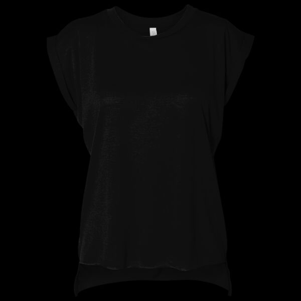 Women's flowy muscle tee with rolled cuff Thumbnail